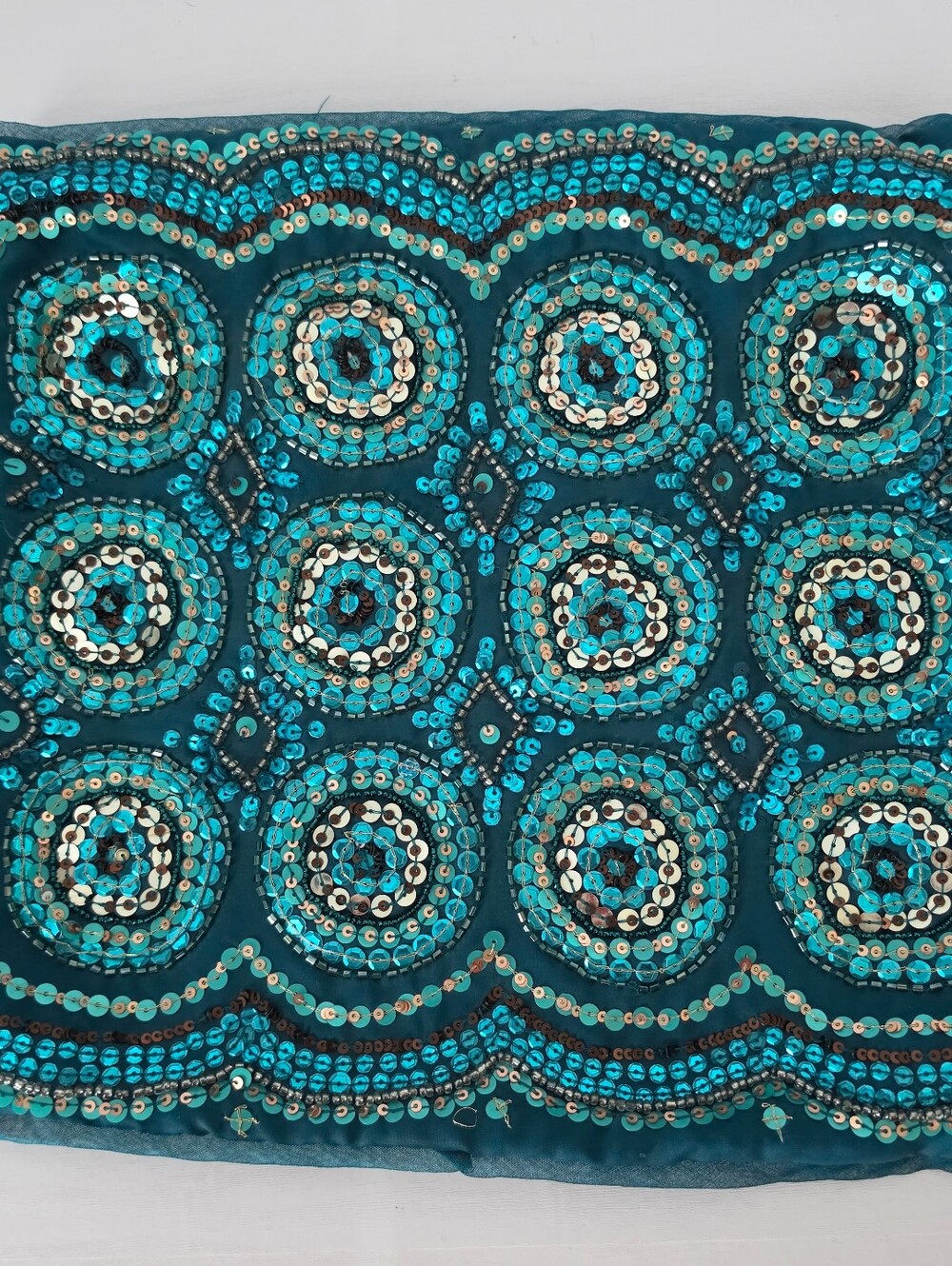 Pier 1 Sequined Teal 12x12 Pillow Cover